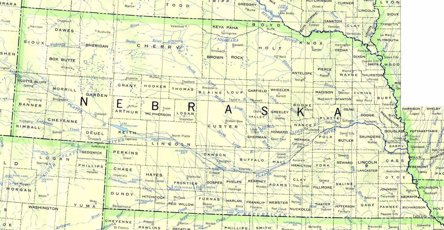 Detailed Map Of Nebraska Draw A Topographic Map