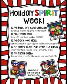 Christmas Spirit Week Ideas For Work - Home South Dodge Elementary