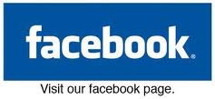 Facebook icon featuring the word facebook in white letters set against a blue background