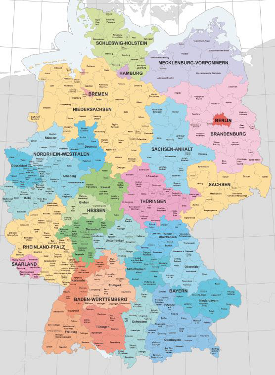 Karte Alte Bundesländer | Rurradweg Karte