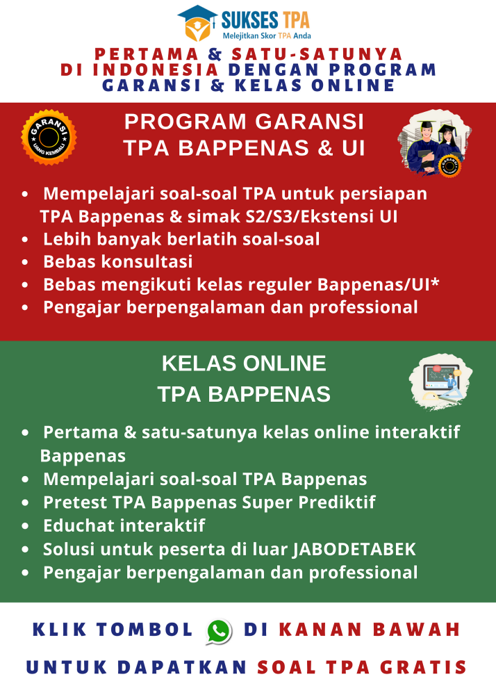 Tes potensi akademik oto bappenas soal soal tpa bappenas