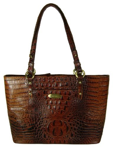 Bramin Handbags: Brahmin Medium Alden Pecan Brown Croc Handbag