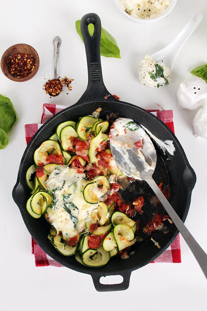 Deconstructed Manicotti Skillet with Zucchini Noodles Inspiralized Deconstructed Manicotti Skillet with Zucchini Noodles Inspiralized