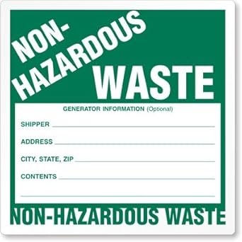 non hazardous waste label