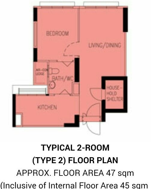 Bto Hdb 2 Room Flat Floor Plan Types Of Hdb Bto Flats In