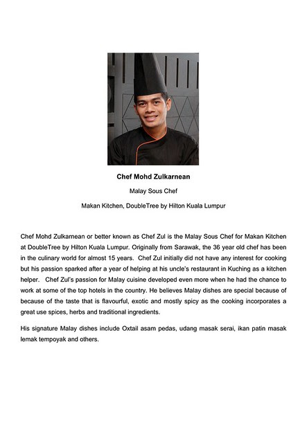 Chef Mohd Zulkarnean Bio