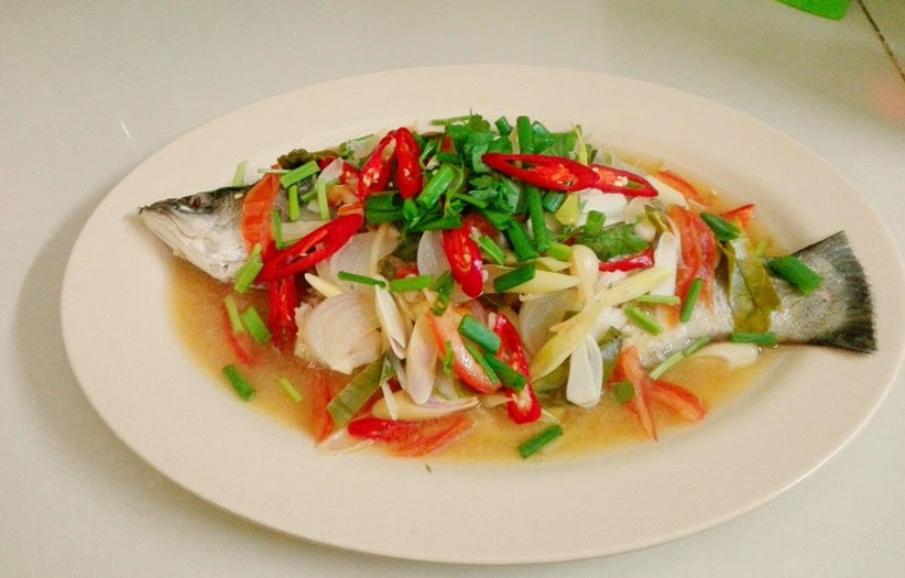 Resepi Ikan Siakap Stim Halia Ala Thai ~ Resep Masakan Khas