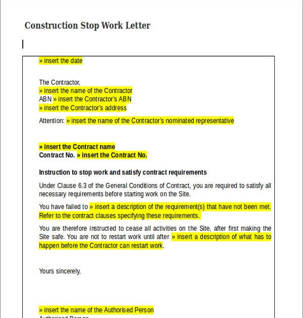letter of assignment construction