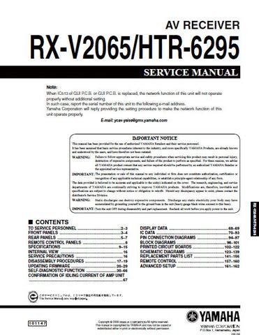 Download Ebook yamaha rx v2065 htr 6295 service manual repair guide