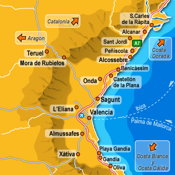 Costa Azahar Mapa | Mapa
