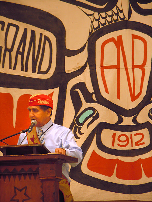 Willard Jackson addressing ANB/ANS Convention, Saxman, Alaska