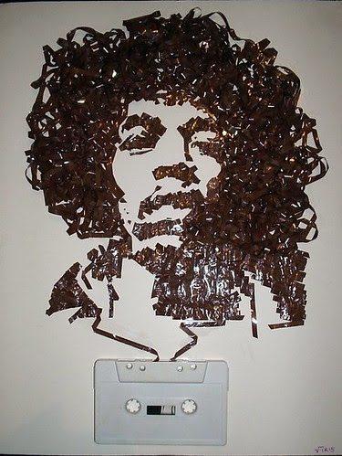 Jimi Hendrix cassette tape art
