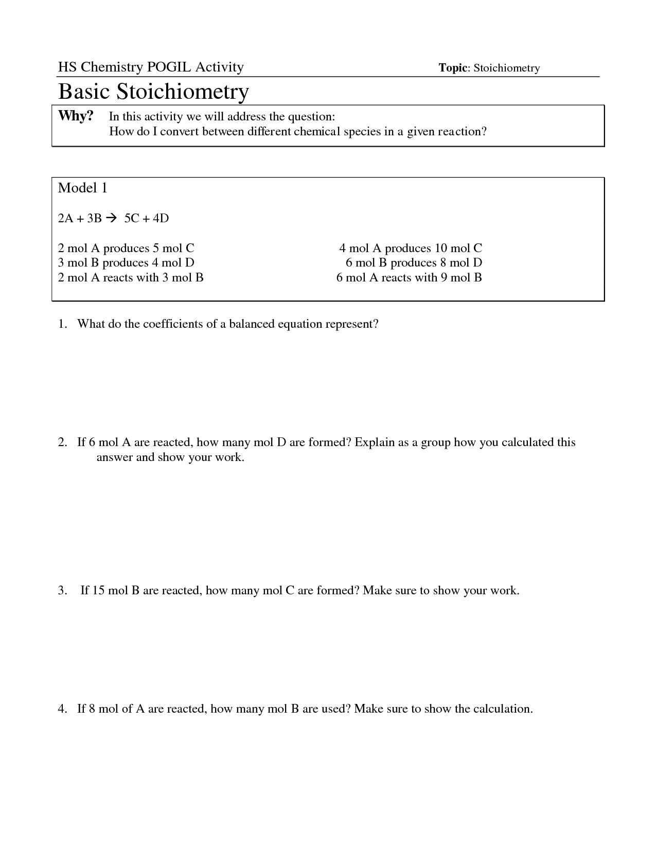 32 Molarity Pogil Worksheet Answers - Worksheet Project List