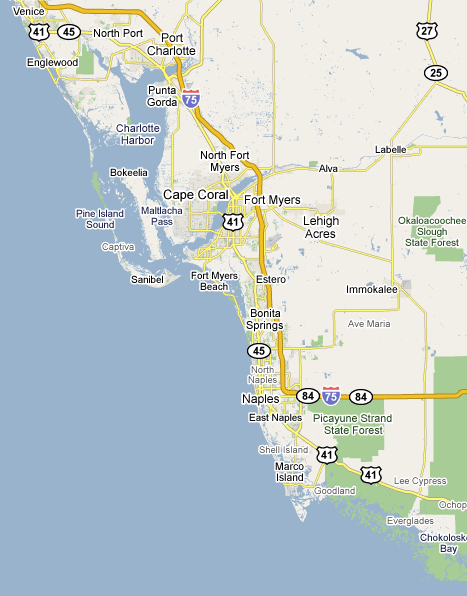 25 Beautiful Road Map Of Southwest Florida