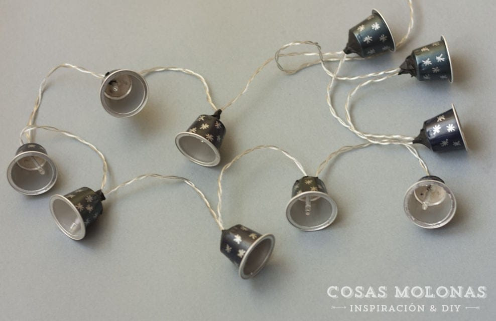 DIY Guirnalda de luz con cápsulas de café recicladas