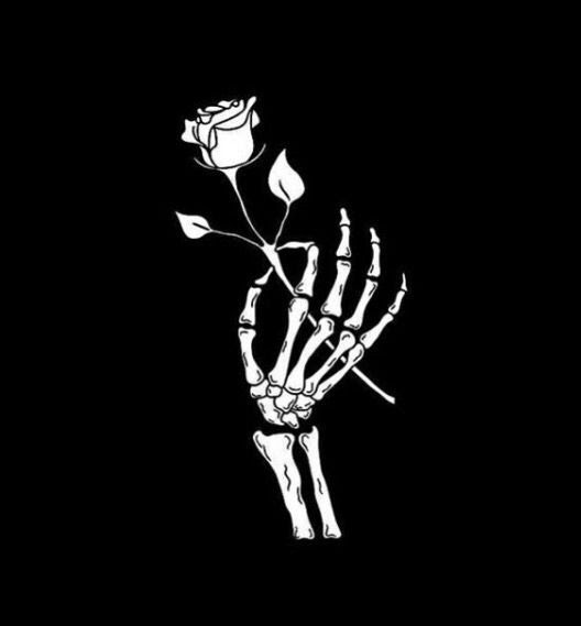 Aesthetic Skeleton Hand Holding Rose Wallpaper - Guitar Rabuho