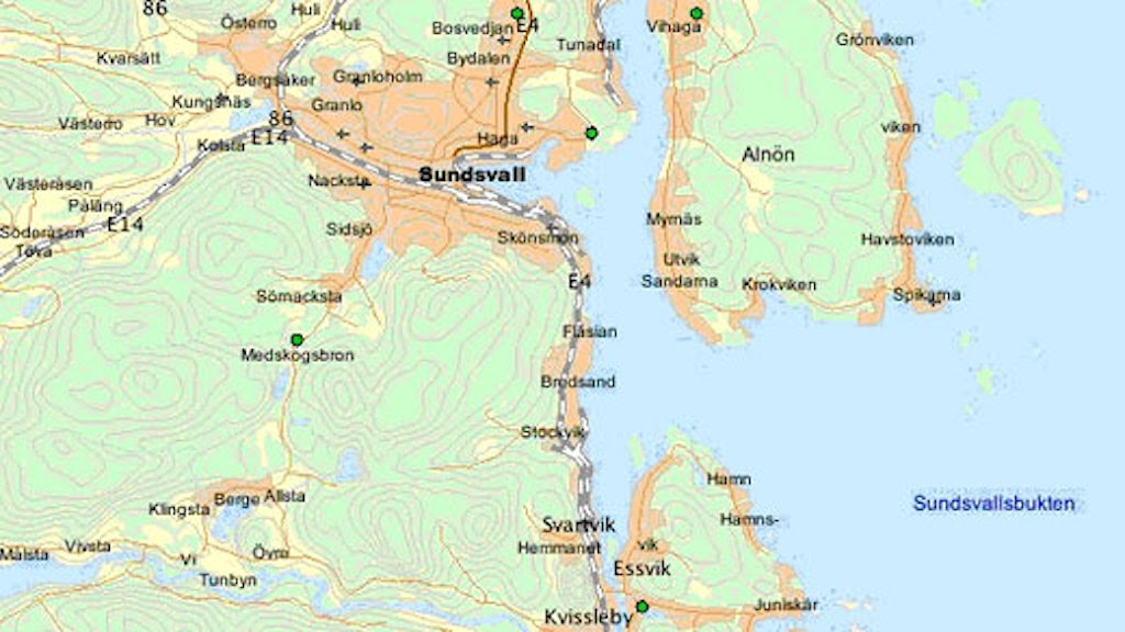 Sundsvalls Kommun : Karta över datumzon-område | sundsvall.se