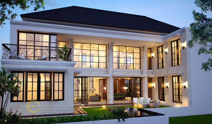 Desain Rumah Mewah dan Luas 2 Lantai Style Classic Tropis ...