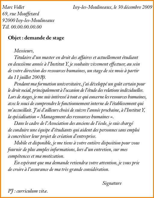 Lettre De Motivation Droit International  Lettre De Motivation Droit