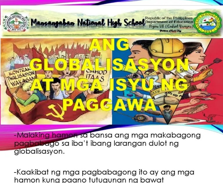 Globalisasyon Poster Slogan Tungkol Sa Suliraning Kinakaharap Ng Ating