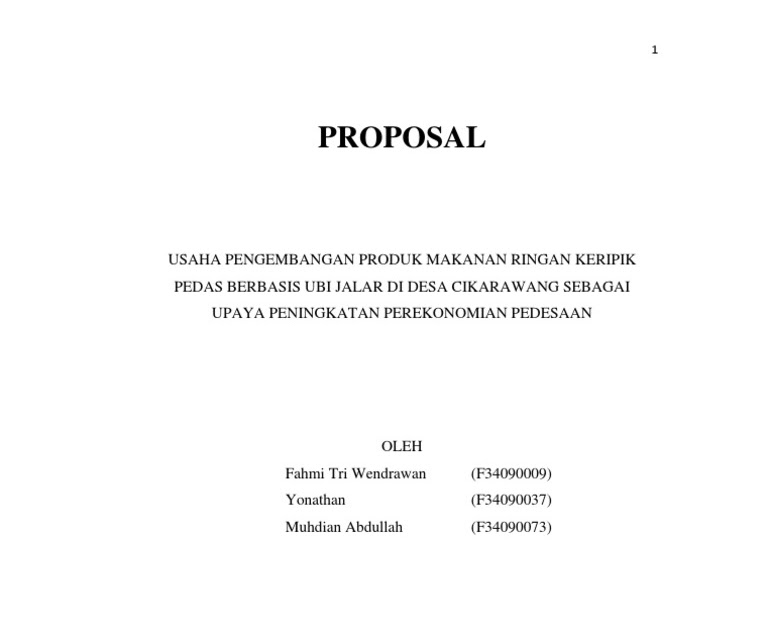 Makalah Bisnis Plan Makanan