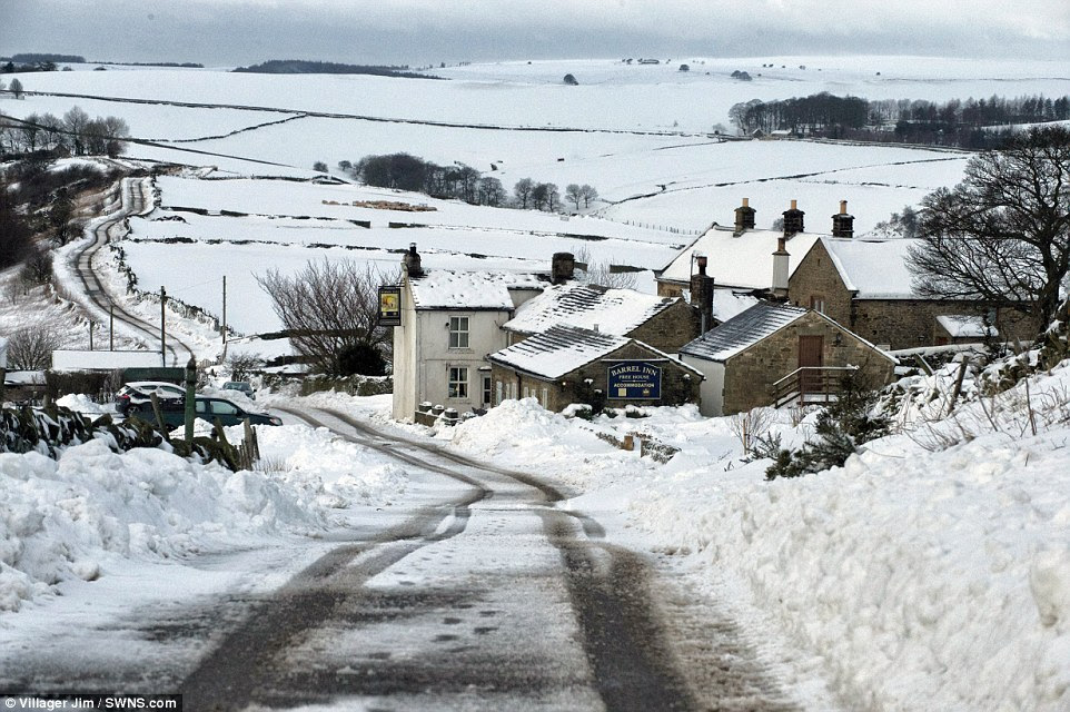 A Level 3, or severe weather warning, has been issued across the North and West of England, affecting snow-hit Derbyshire, above