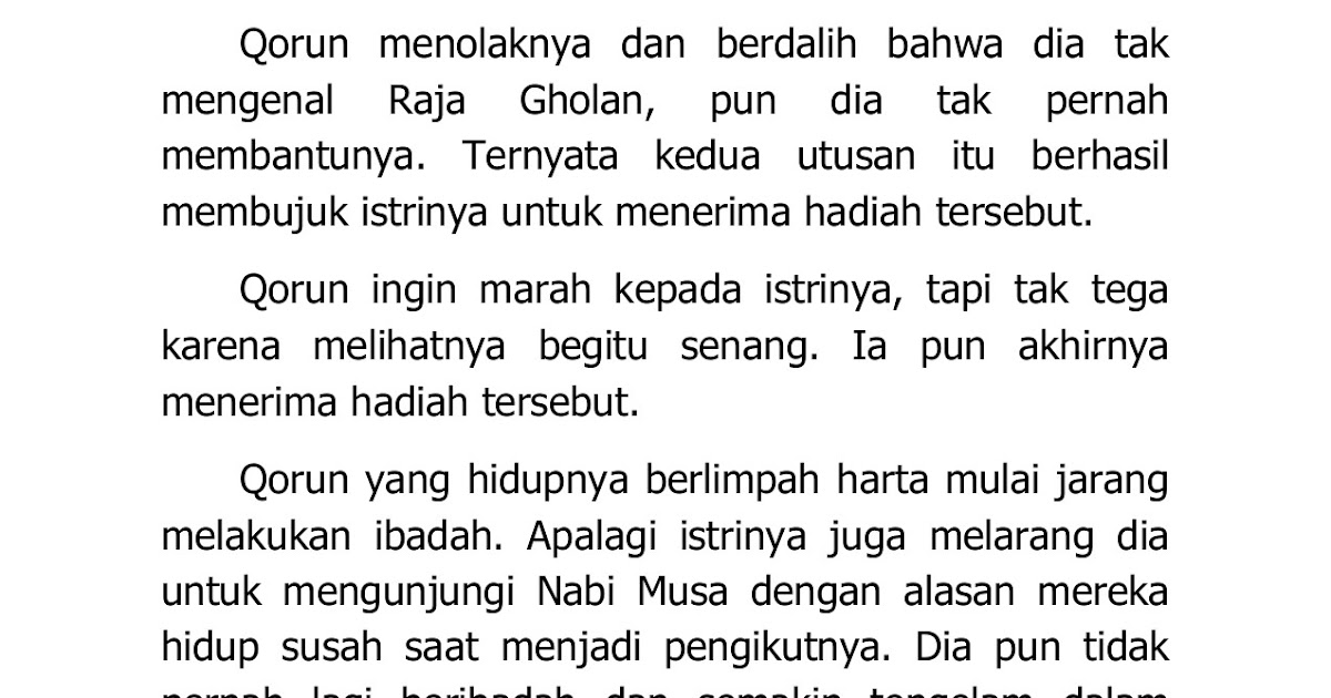 Kisah Nabi Musa Dan Qarun / Kisah Qarun Manusia Yang Tamak