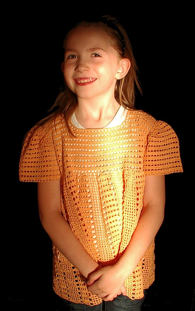 image 4 orange crochet shirt