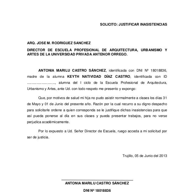 Ejemplos Carta De Justificacion De Inasistencia Al Trabajo Quotes About S