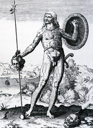 16th Century illustration of a Pictish warrior 