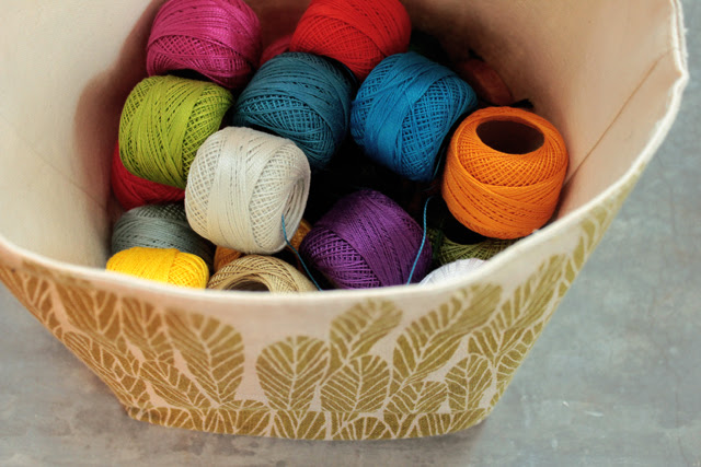 Bookhou basket with embroidery thread