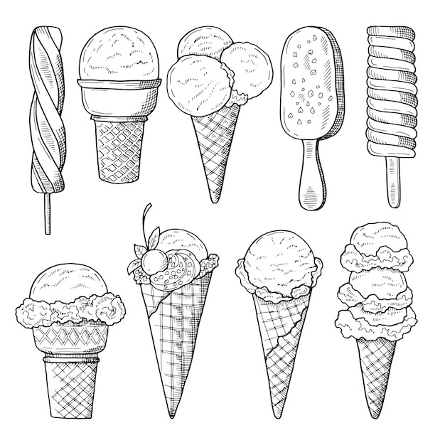 Dessin Cornet De Glace  Coloriage cornet de glace gratuit à imprimer