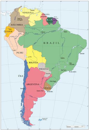 karta: Politička Karta Južne Amerike