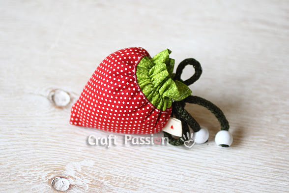 strawberry drawstring bag