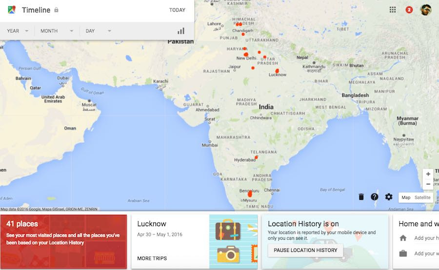 Google map history