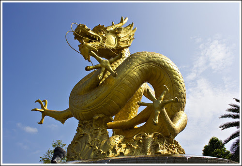 Dragon Statue on Thalang Road in Phuket Town