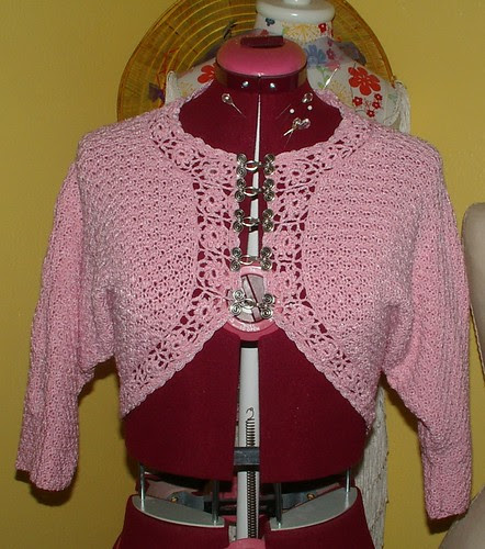 crochet pink sweater revamp