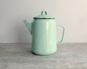 Mint Enamel Coffee Pot - Soviet vintage pitcher - shabby chic enamelware - country kitchen home decor - farmhouse kitchenware - made in USSR - OldTimeGoods Mint Enamel Coffee Pot - Soviet vintage pitcher - shabby chic enamelware - country kitchen home decor - farmhouse kitchenware - made in USSR - OldTimeGoods