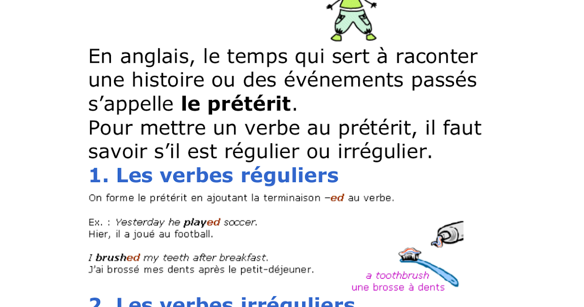 Raconter Une Histoire En Anglais Au Preterit  Nouvelles Histoire
