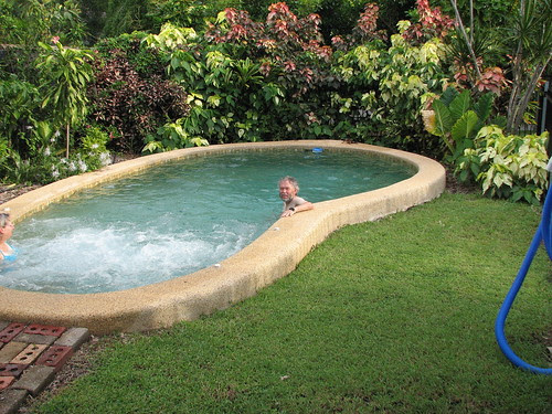 Pam and Terry in our pool