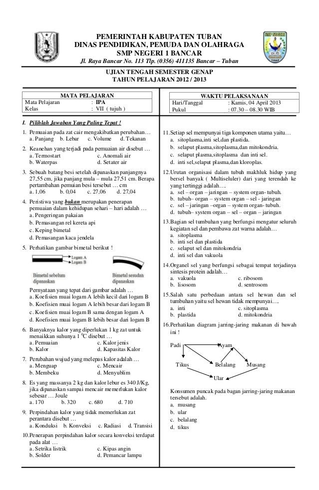 Contoh Soal Uas Matematika Kelas 9 Semester 1 Kurikulum