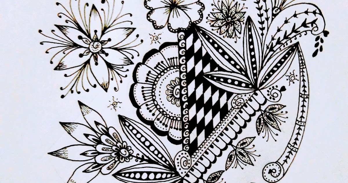 Gambar Vignette Simple Bunga : Fast Vignette Zentangle Doodle Batik