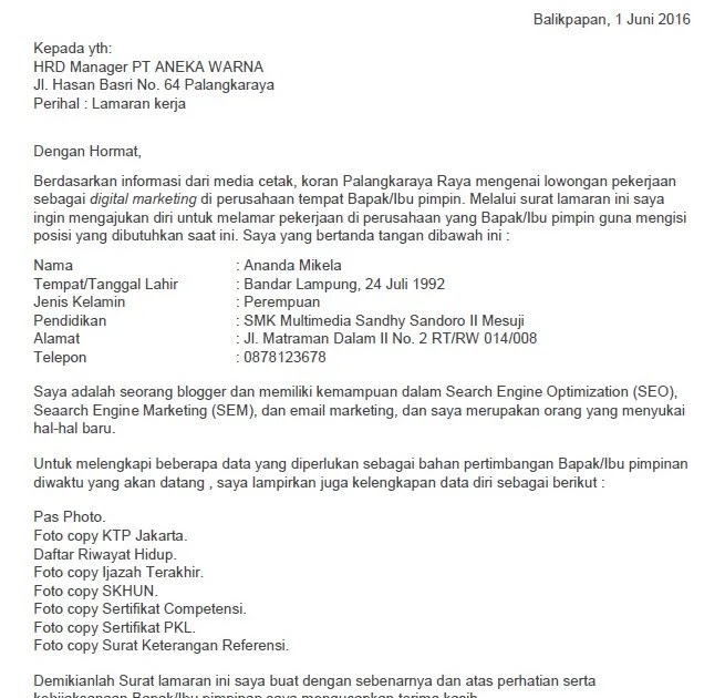 Contoh Surat Pengalaman Kerja Operator Excavator  Contoh Surat Resmi 2020