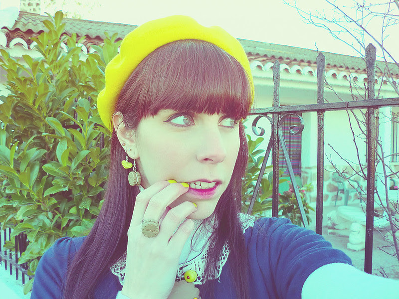 Yellow Beret & Ai Candies accessories