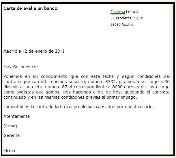 Carta De Aval Ejemplo Recipes Web F