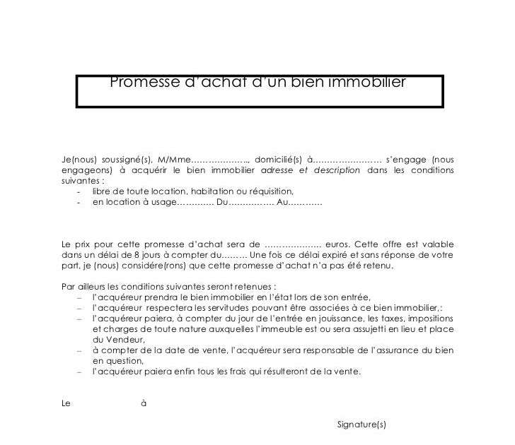 Lettre Type Offre Dachat Maison  Lettre 234