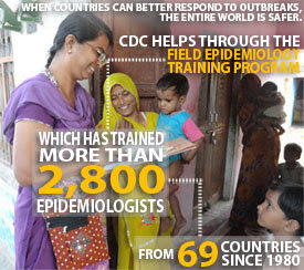 Infographic: Field Epidemiology Training Program Infographic: When countries can better respond to outbreaks, the entire world is safer. CDC helps through the Field Epidemiology Training Program, whi