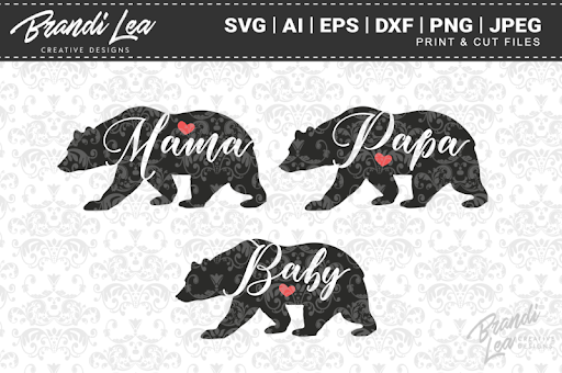 Download Free Bear Family SVG Cut Files Crafter File
