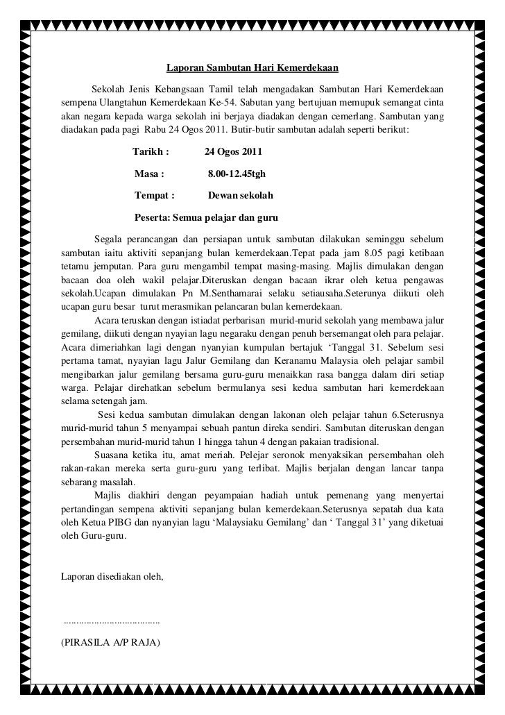 Contoh Karangan Laporan Minggu Bahasa Melayu - Contoh 36