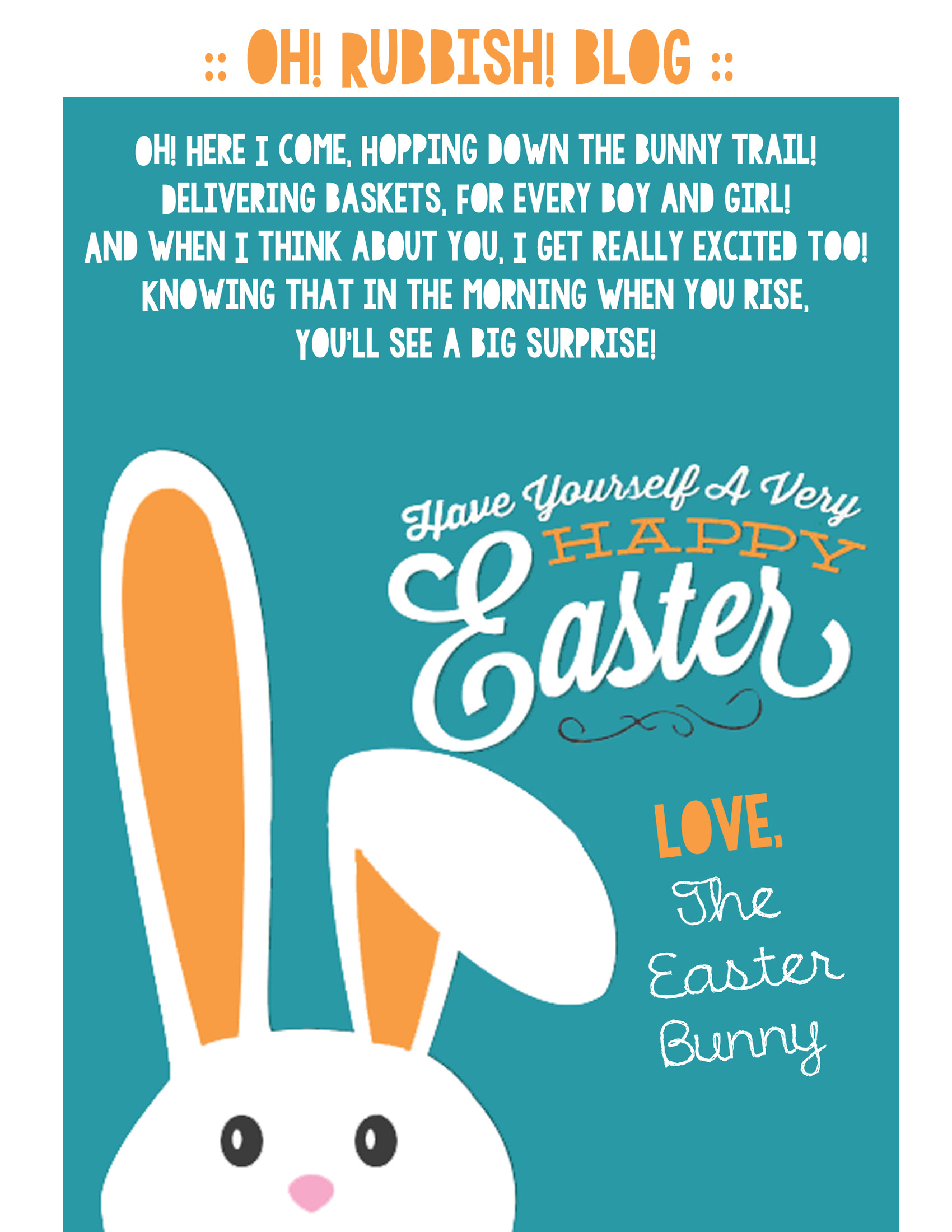 Letter From The Easter Bunny Template